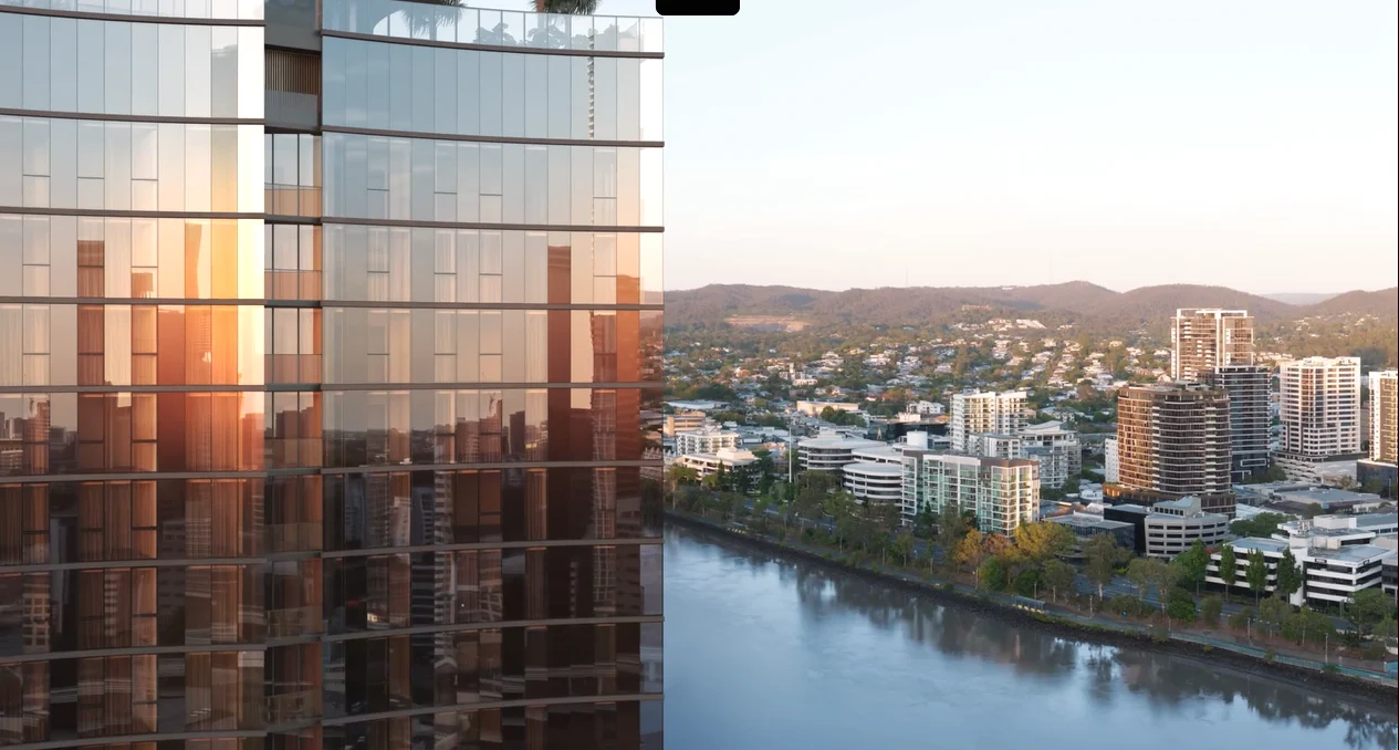 Apartment tower exterior at South Bank, Brisbane