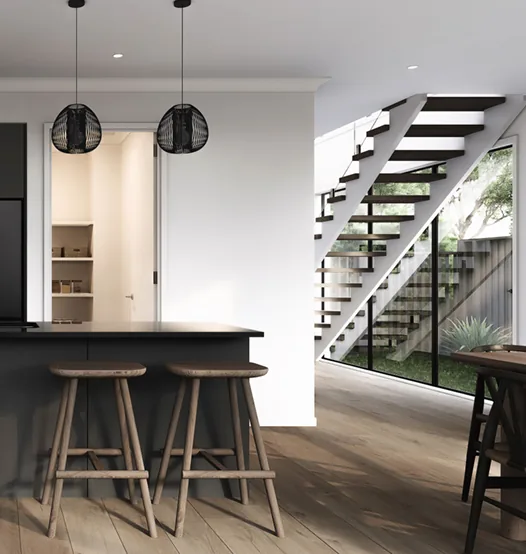 Interior living and dining area of an Algester house and land package home